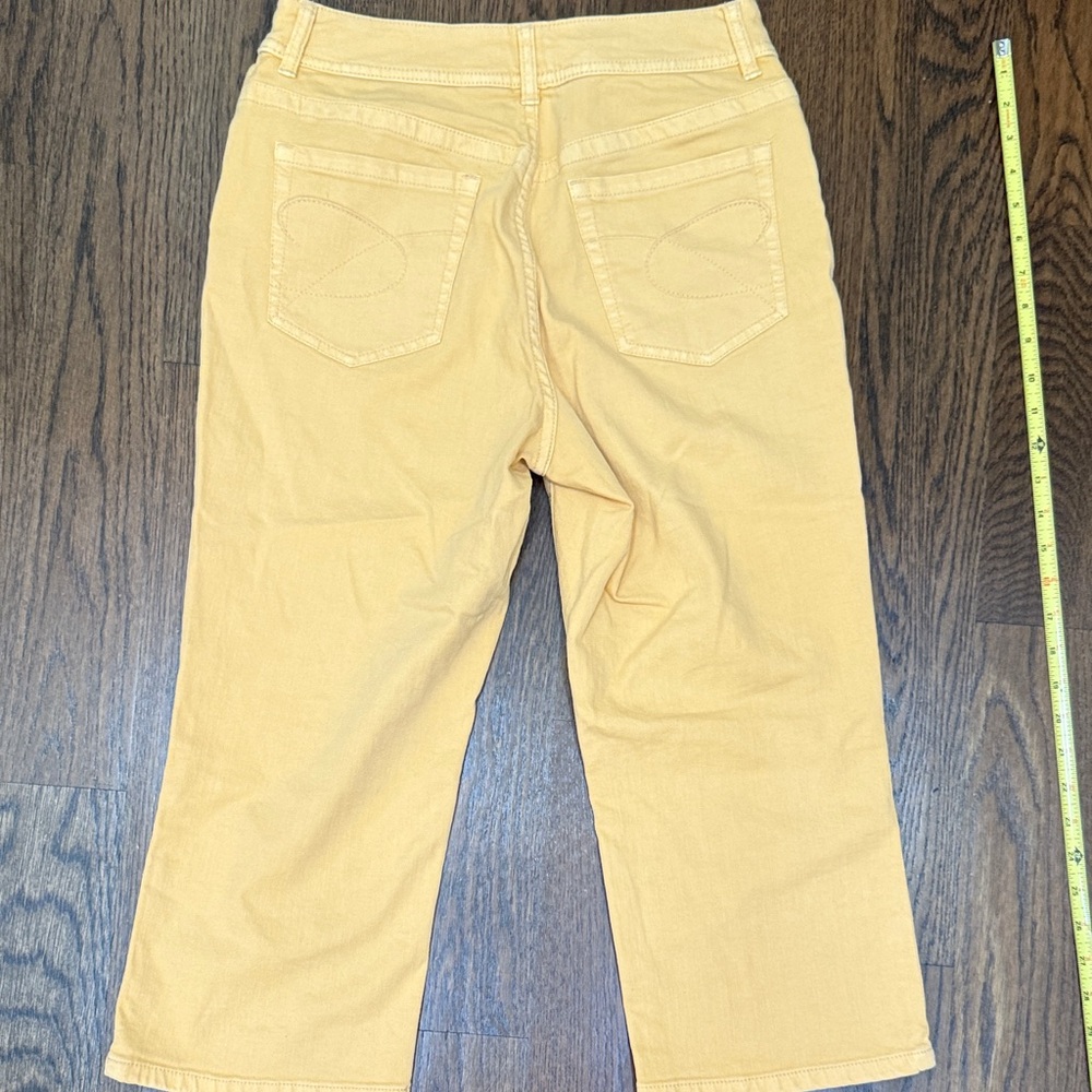 Chico's Platinum Adriann Mustard Yellow Ankle Jeans sz 0.5= 6 - Picture 6 of 12
